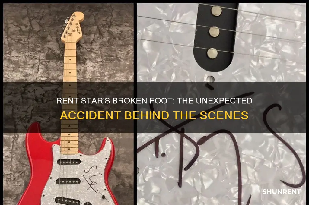 how did the guy from rent brake his foot