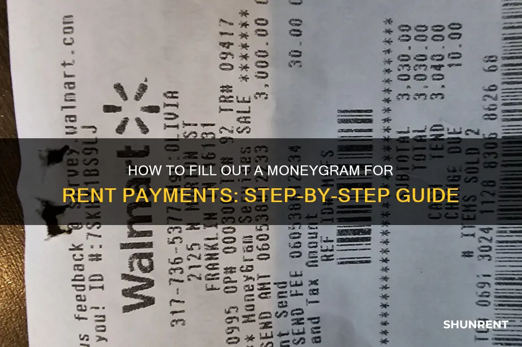 how do i fill out a moneygram for rent