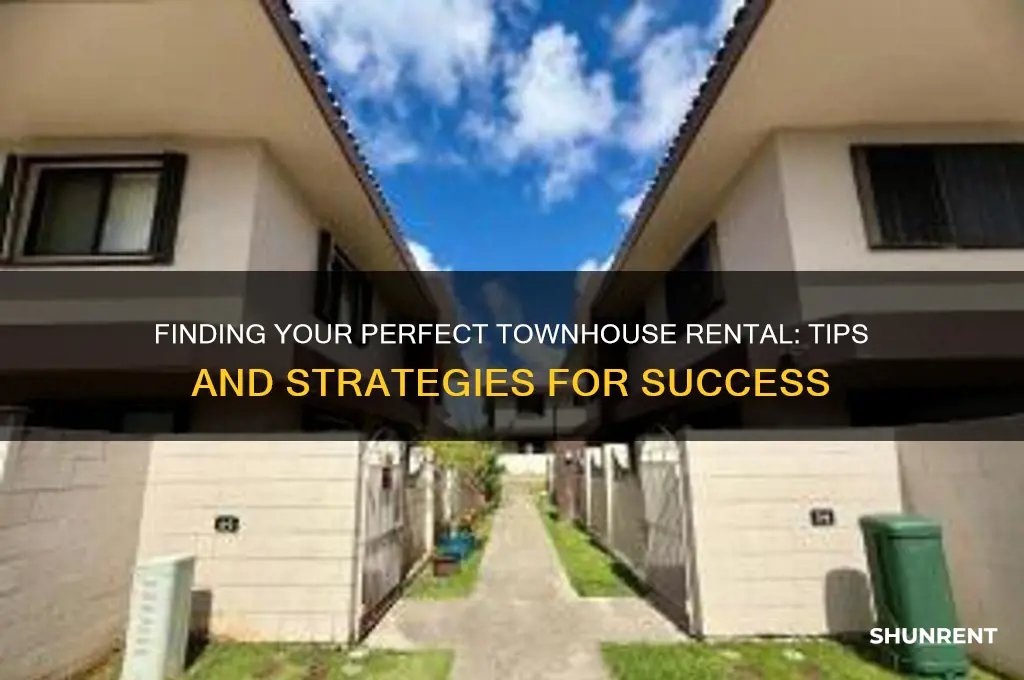 how do i find a townhouse for rent