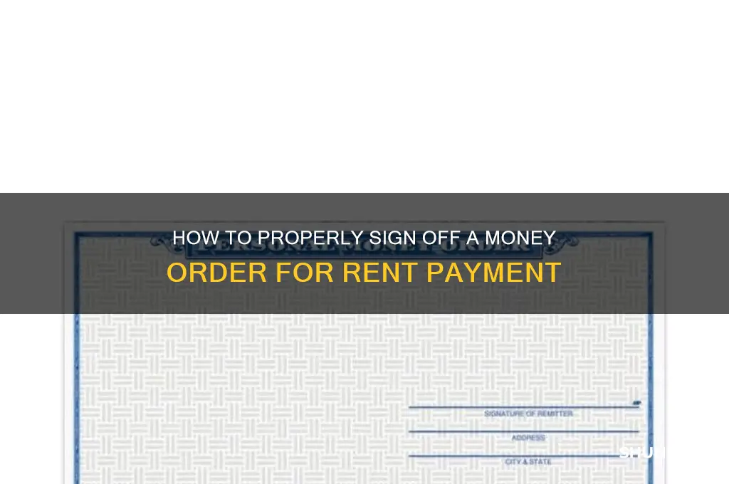 how do i sign off a money order for rent