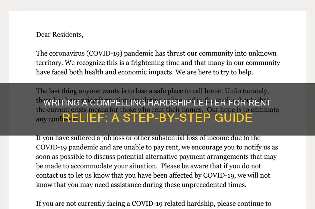 how do i write a hardship letter for rent