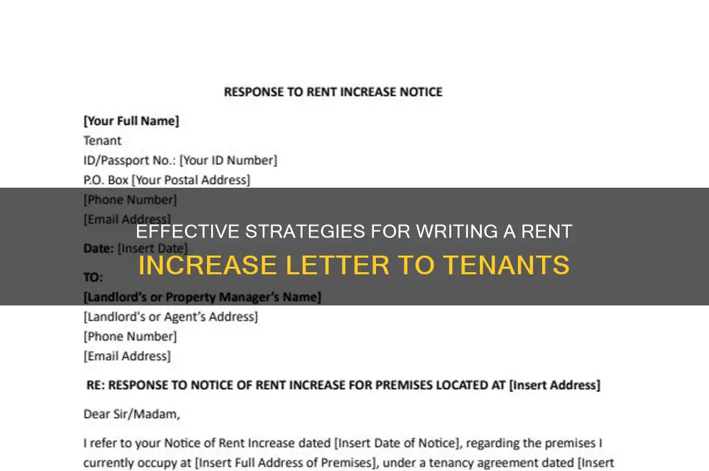 how do i write a letter to raise the rent