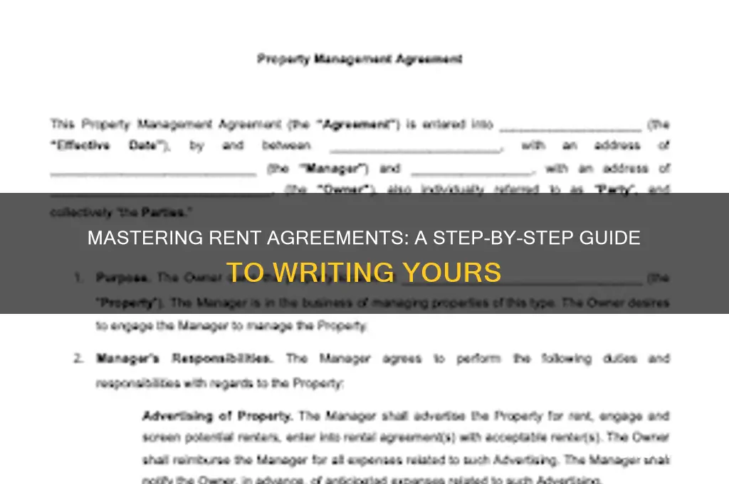 how do i write a rent agreement