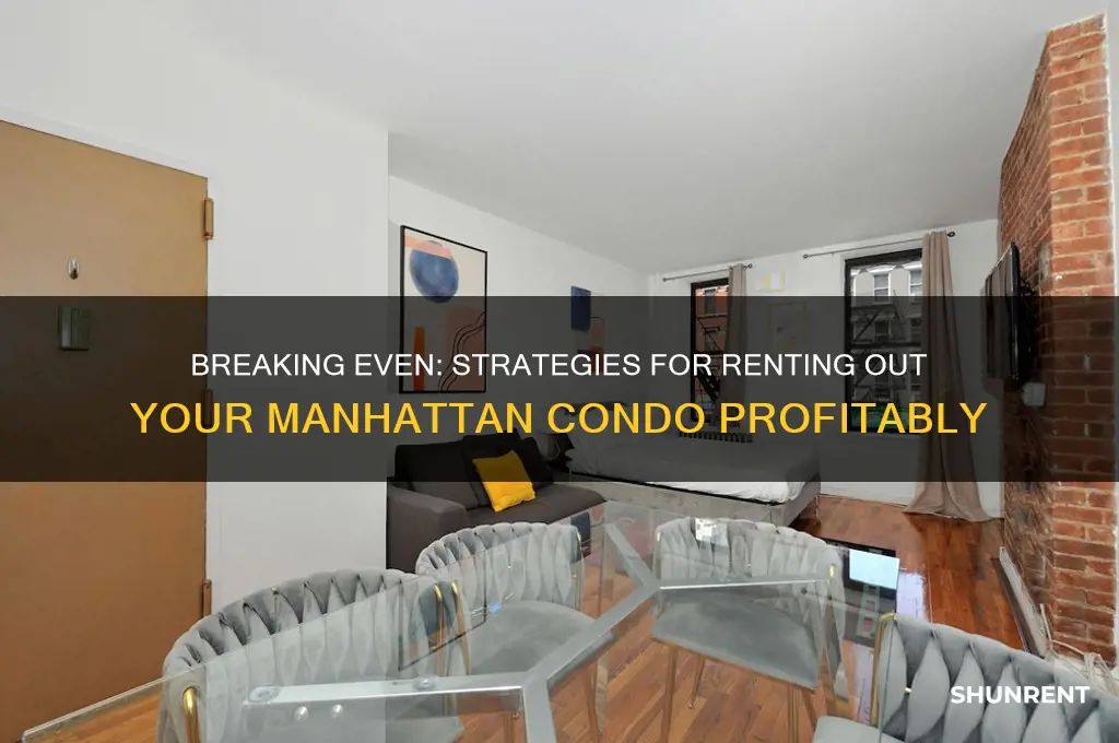 how do you break even renting out a manhattan condo