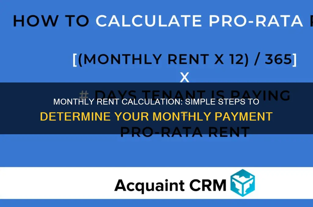 how do you calculate rent per month