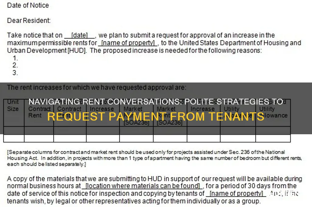 how do you politely ask for rent