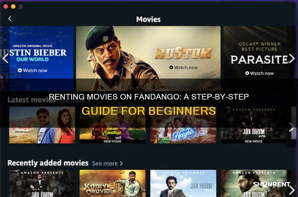 how do you rent a movieon fandango