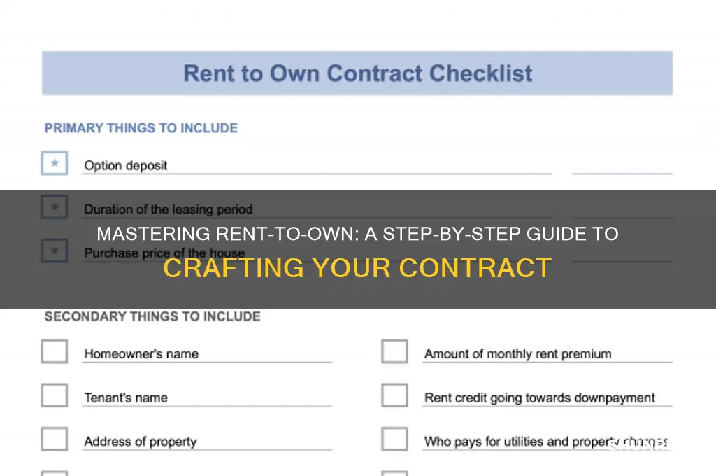 how do you set up a rent to own contract