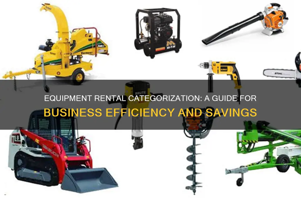how does a business categorize renting equipment