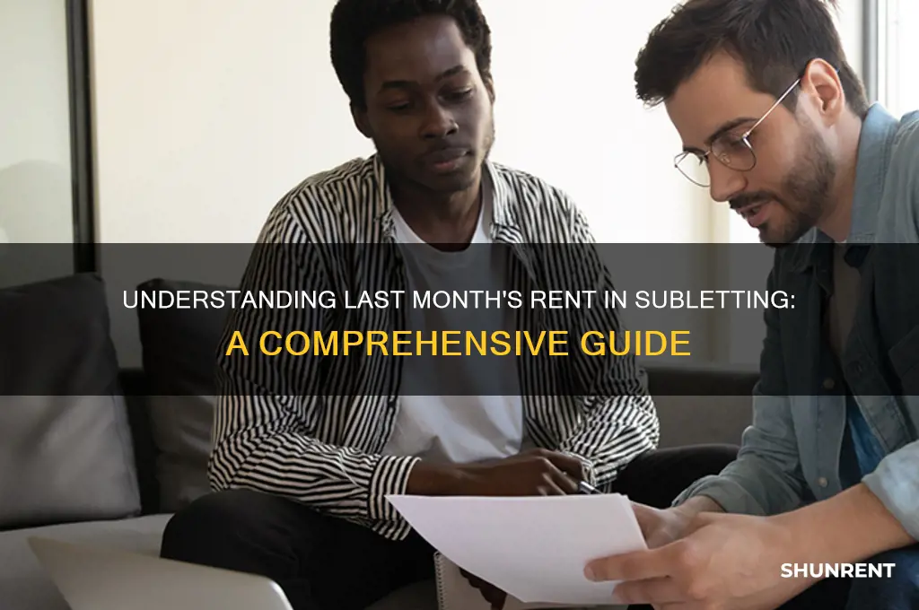 how does last months rent work wirh sublet