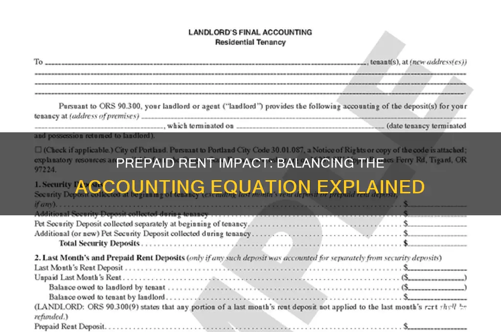 how does prepaid rent affect accounting equation