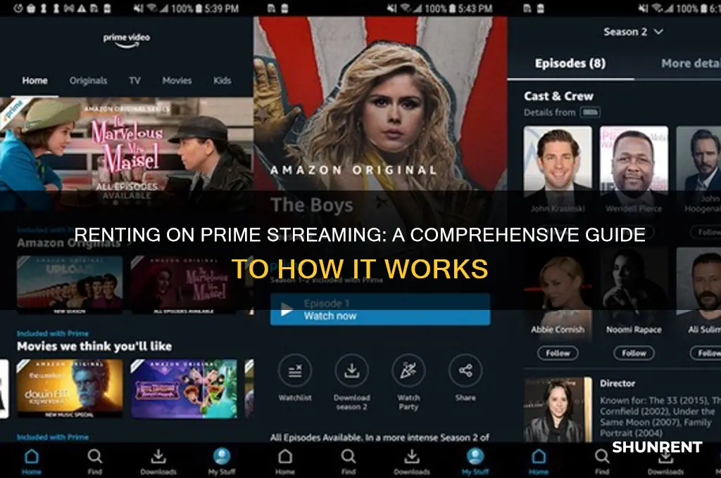 how does renting work with prime streaming