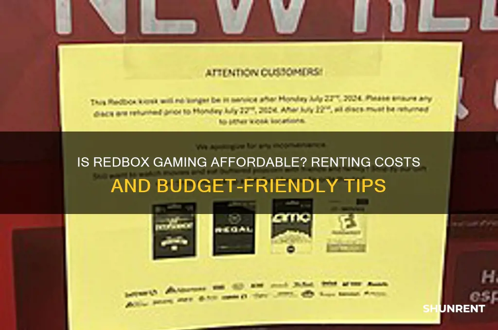 how expensive is renting games from red box