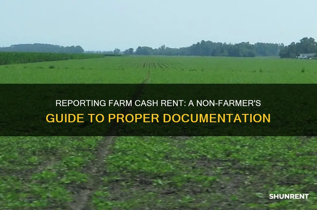 how is farm cash rent reported by a non farmer