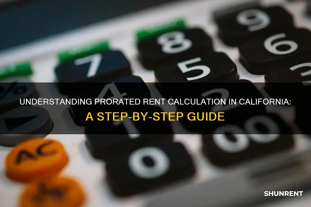 how is prorated rent calculated in california