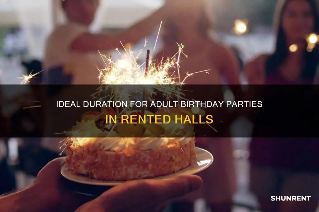 how long do adult birthday party last when renting hall