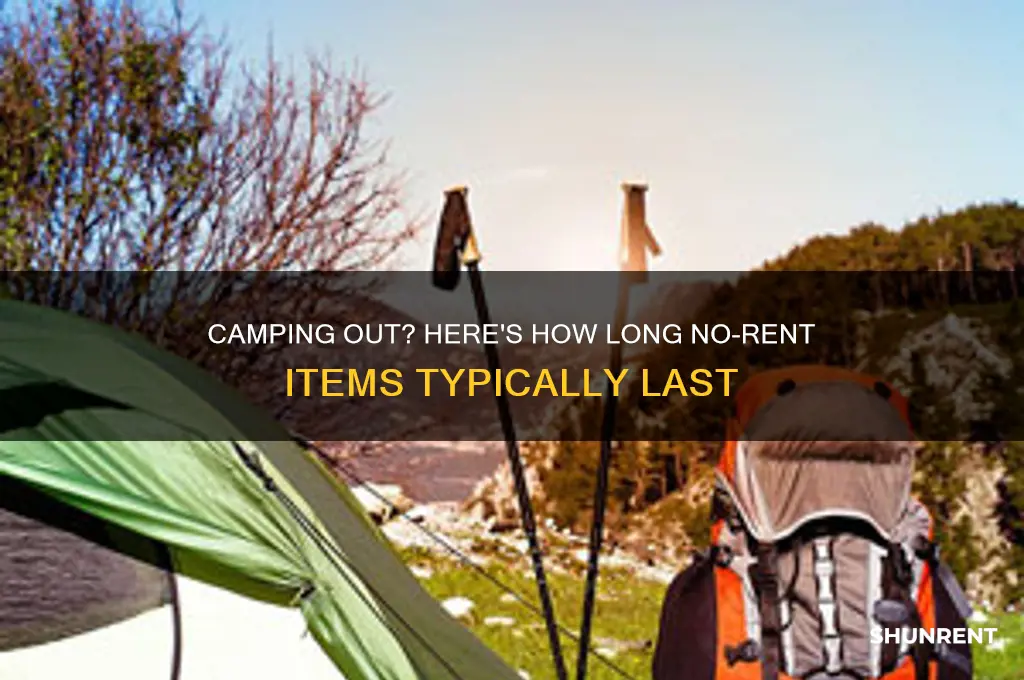 how long do no rent items last when camped out