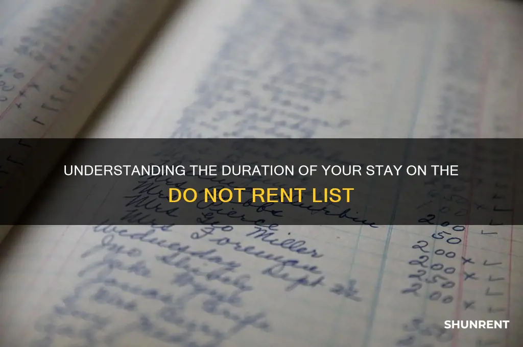 how long do you stay on do not rent list