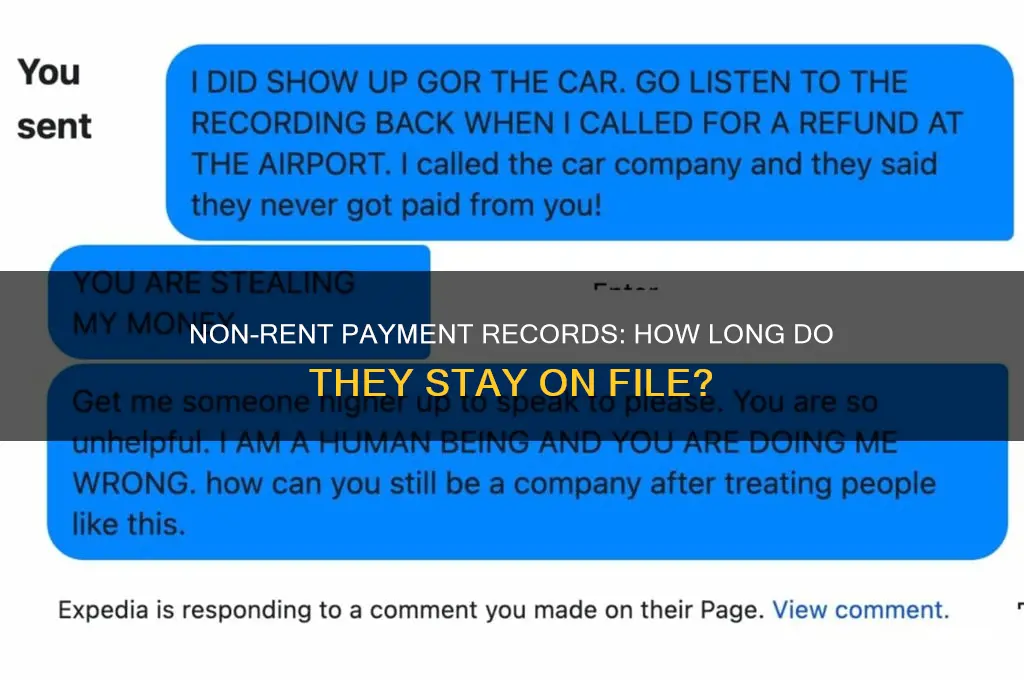 how long does non rent payment stay on record