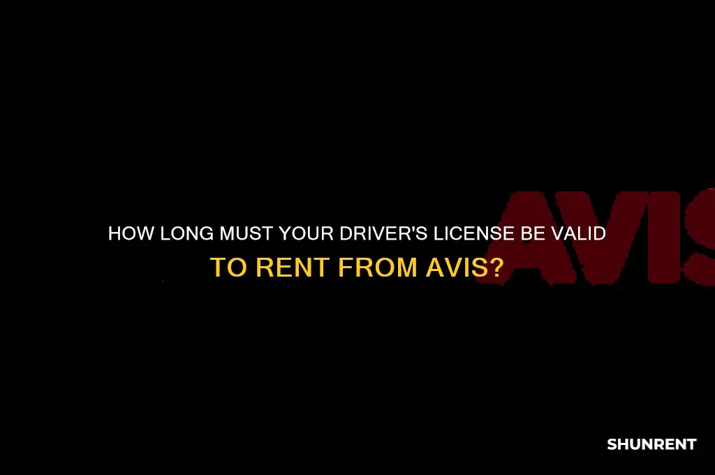 how long driver license for renting avis