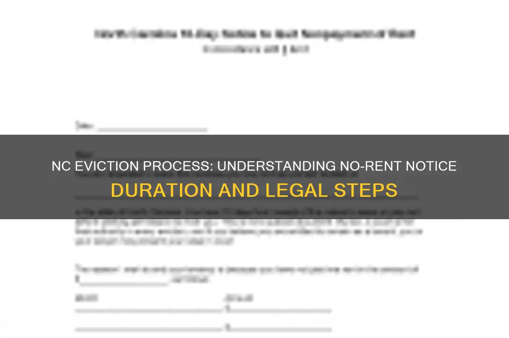 how long eviction notice no rent nc