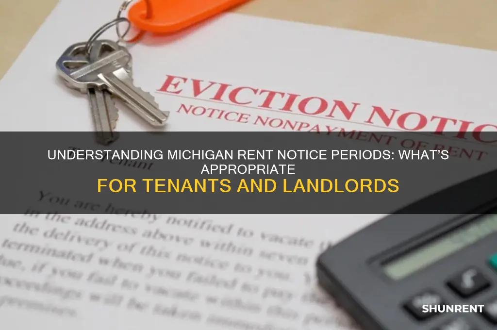 how long is appropriate notice rent michigan