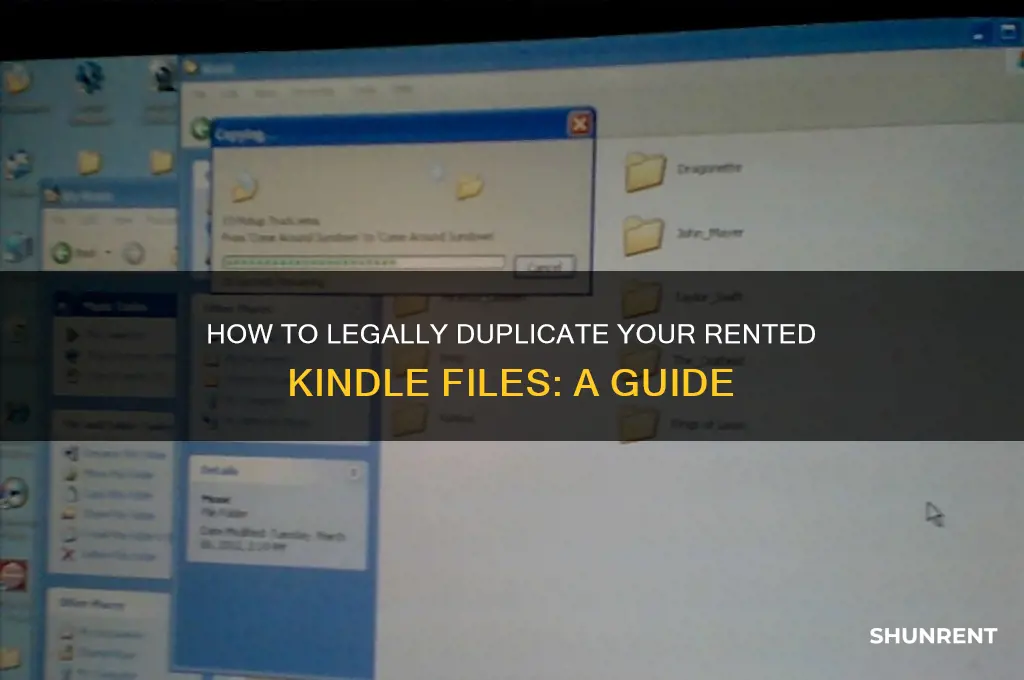 how make a copy of a rented kindle file