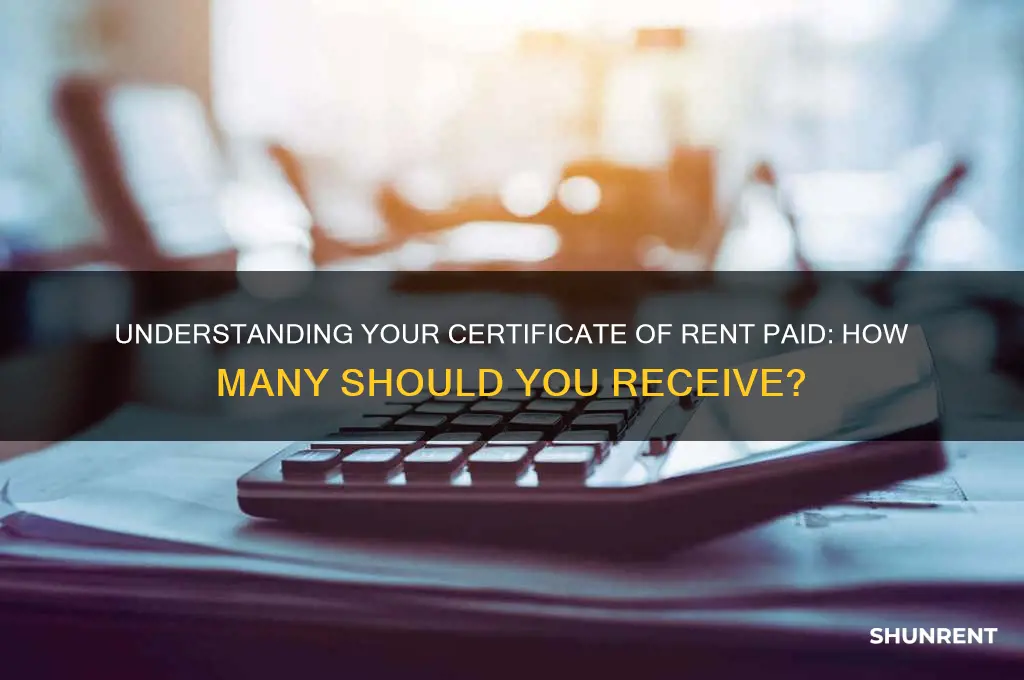 how many certificates of rent paid do i receive