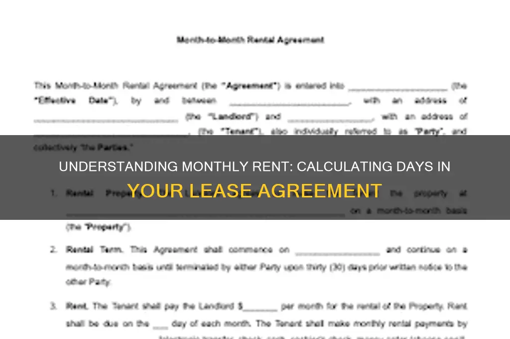 how many days in a monthly rent
