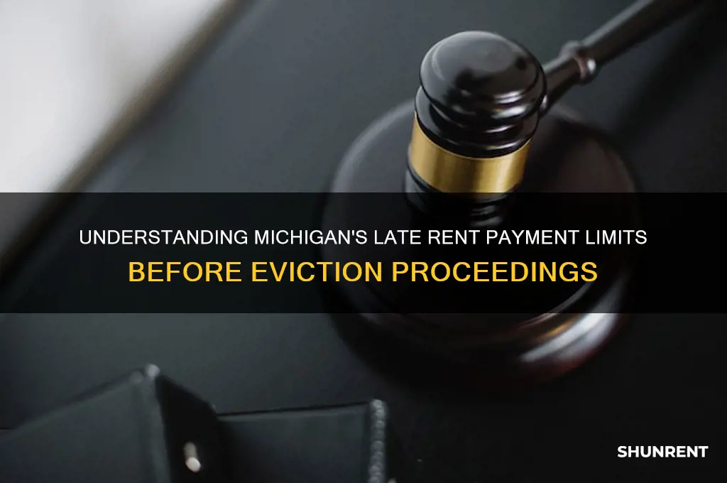 how many late rent payments before eviction in michigan