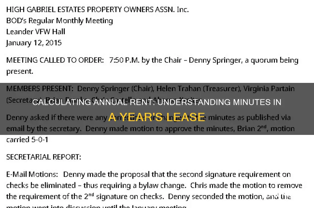 how many minutes in a year rent