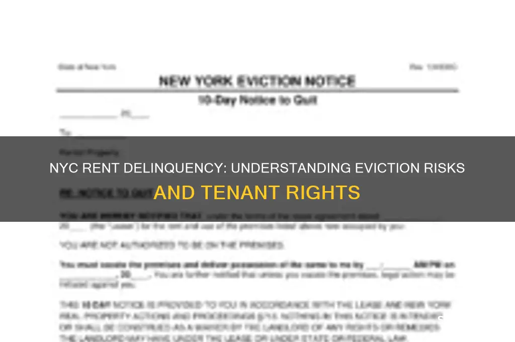 how many months behind in rent before eviction nyc