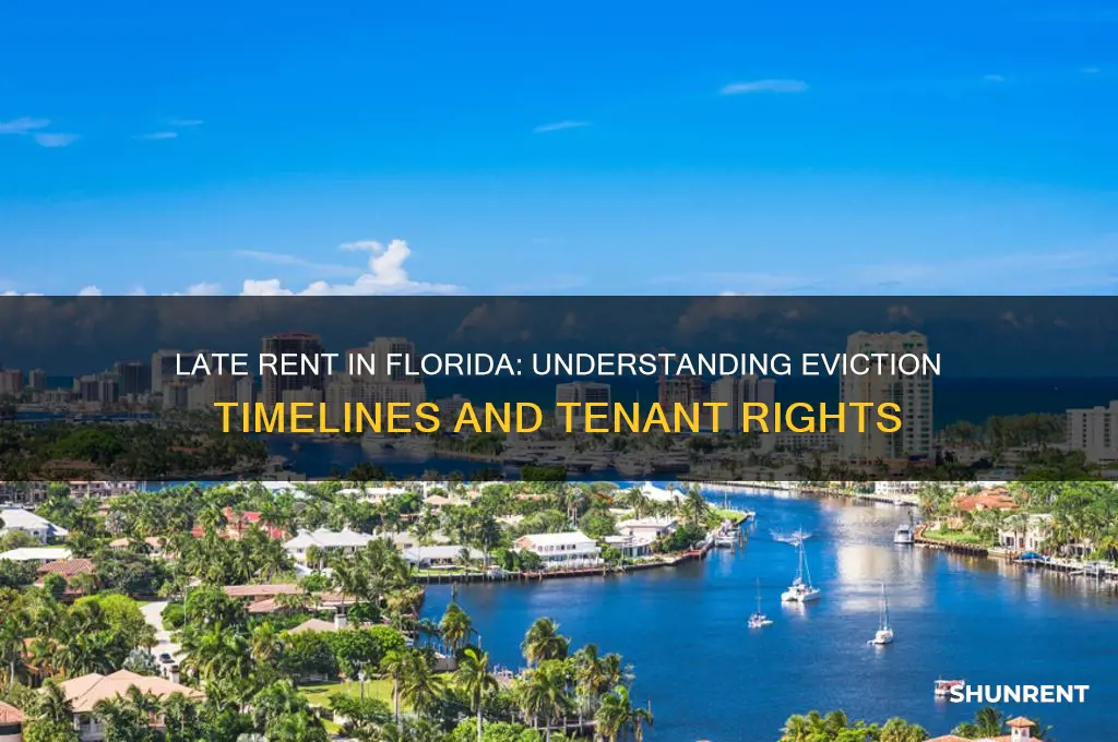 how many months late on rent before eviction in florida