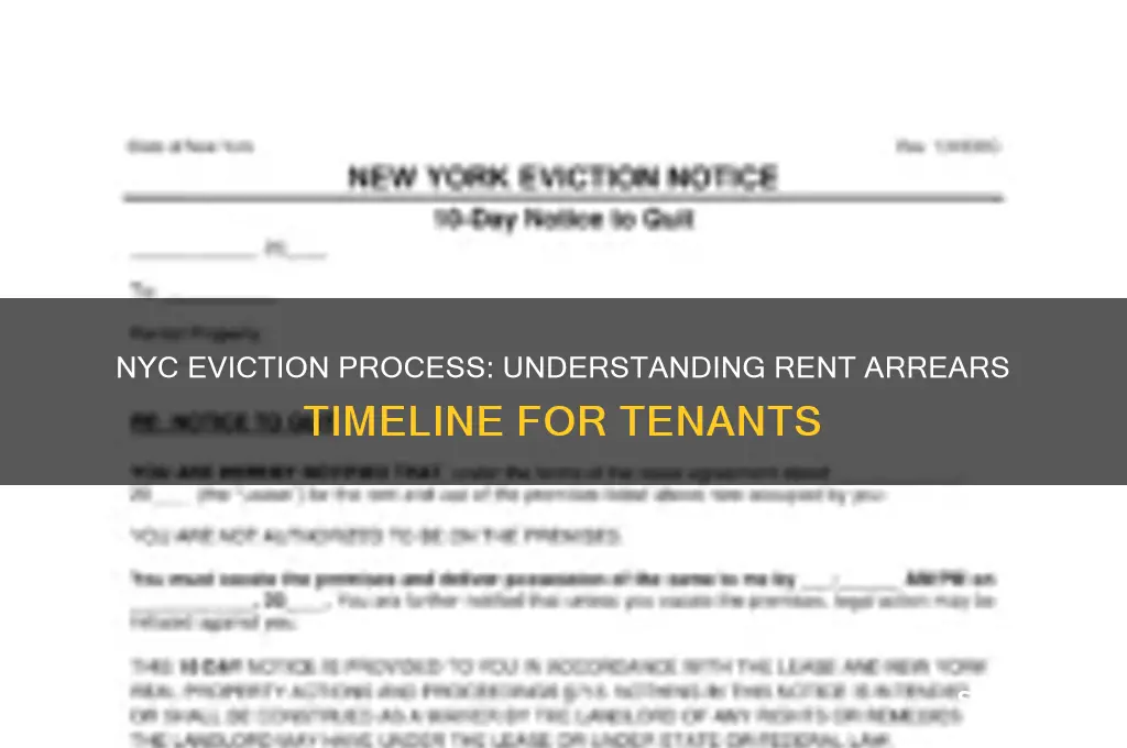 how many months rent arrears before eviction nyc