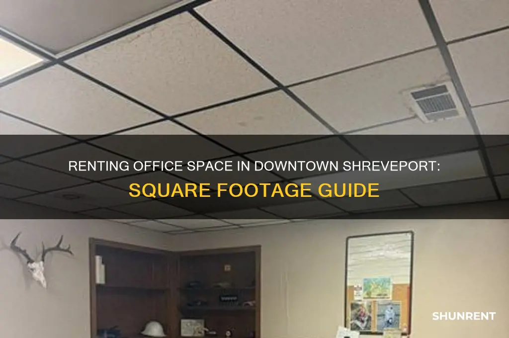 how many square feet office space for rent downtown shreveport