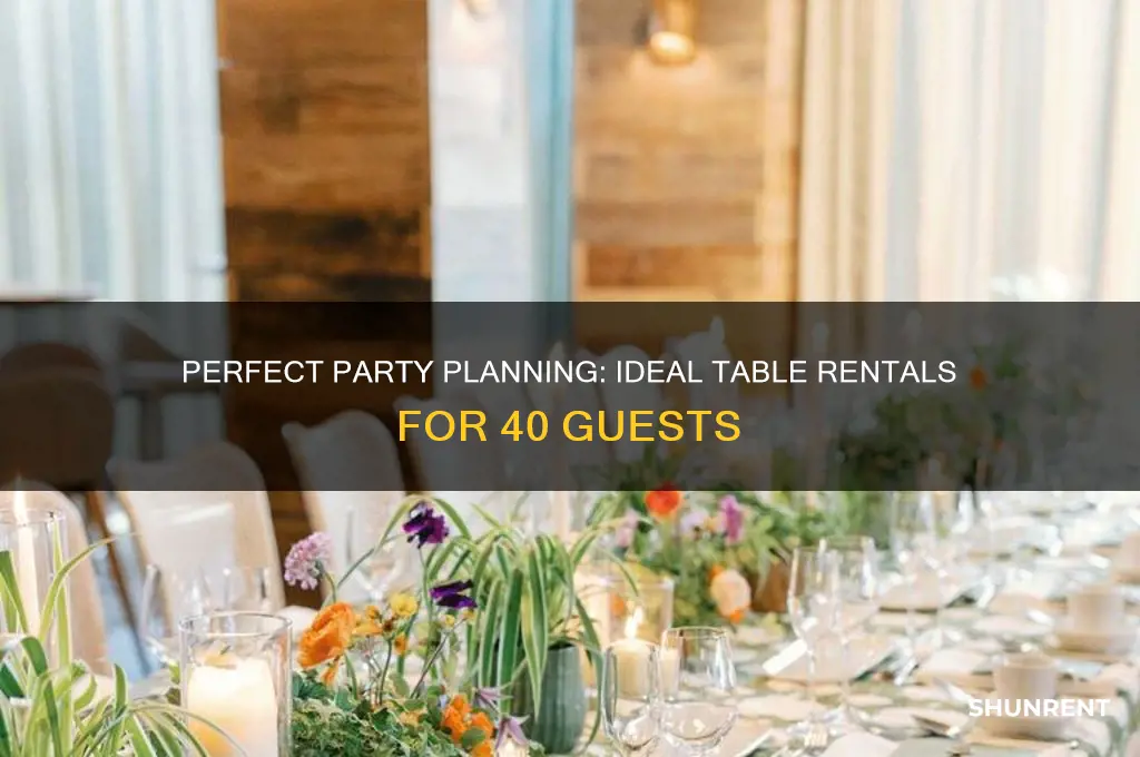 how many tabels to rent for 40 guests