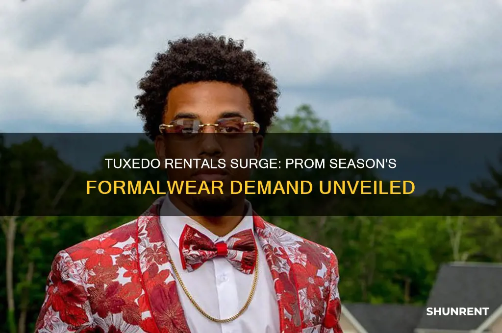 how many tuxedos are rented during prom season
