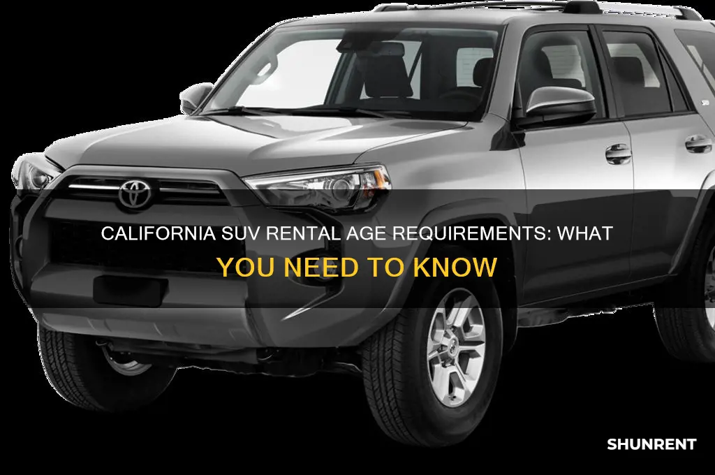 how old to rent a suv ca