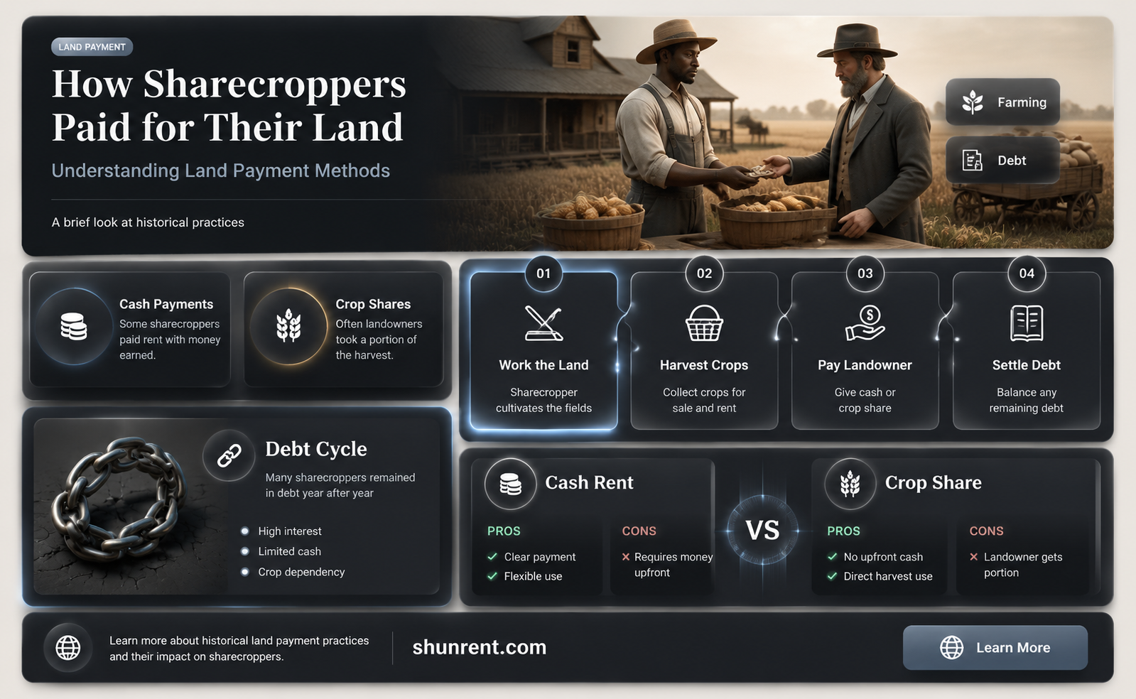 did the sharecropper pat to rent the land they worked