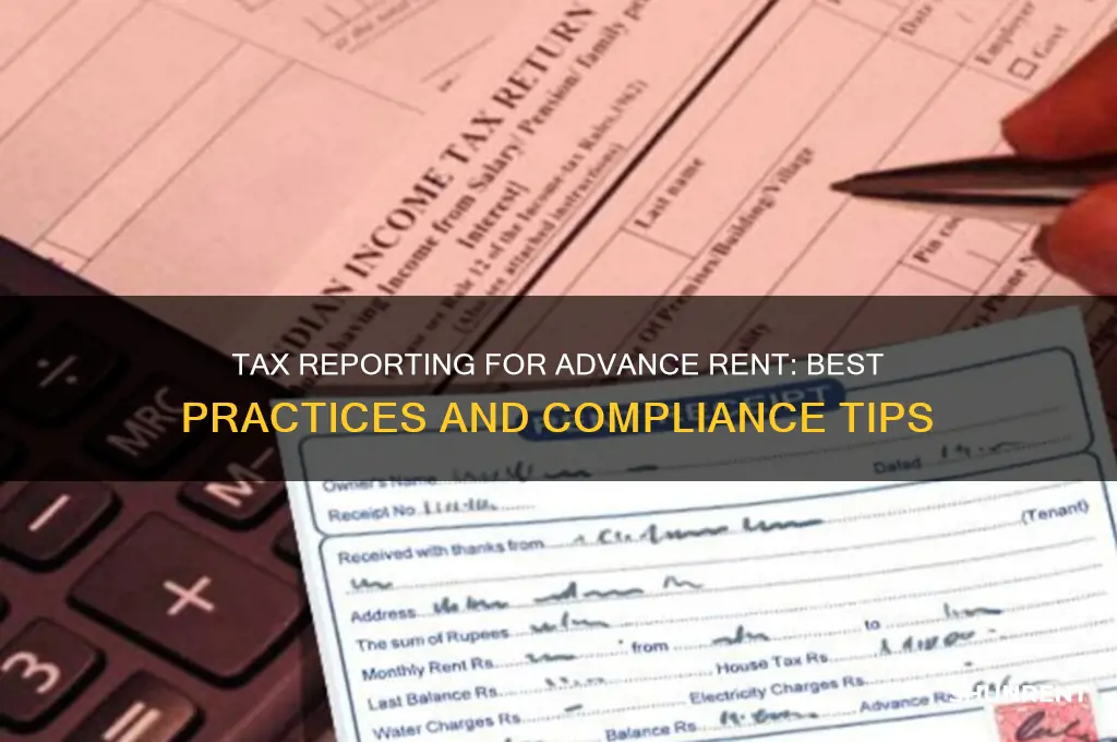 how should advance rent be recorded for tax purposes