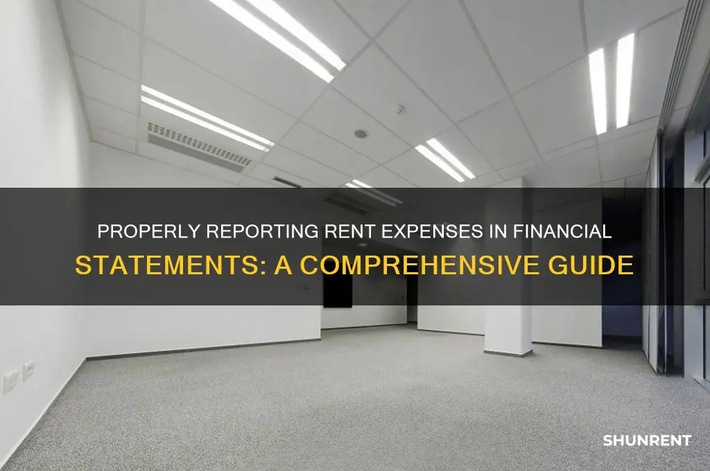 how should rent be listed in financial statements
