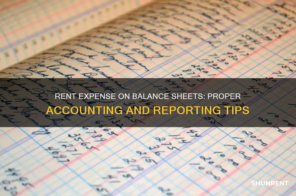 how should rent show up in a balance sheet