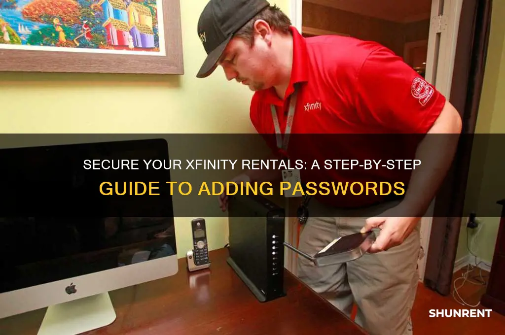 how to add a password to renting stuff xfinity