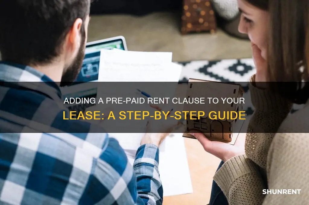 how to add a pre-paid rent clause to a lease