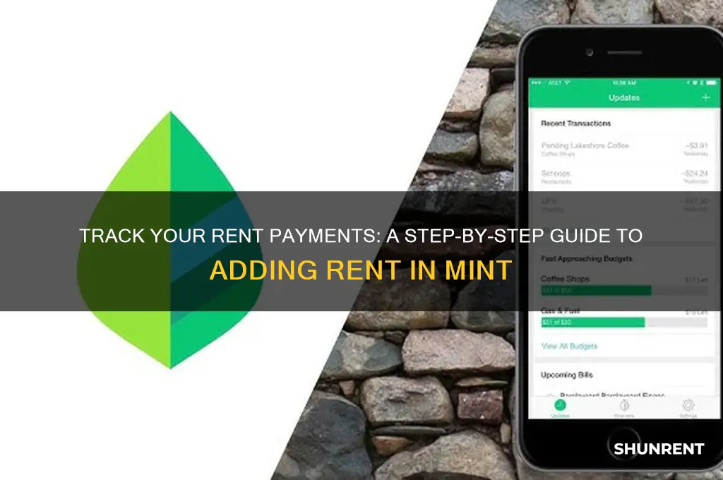how to add my rent into mint app