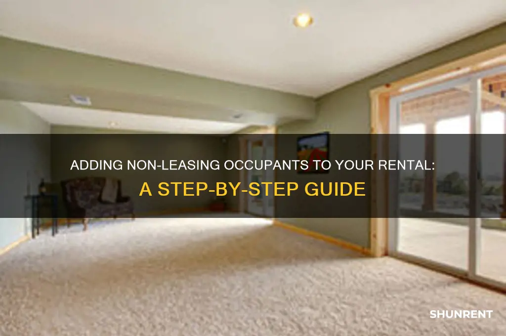 how to add non leasing occpant when renting