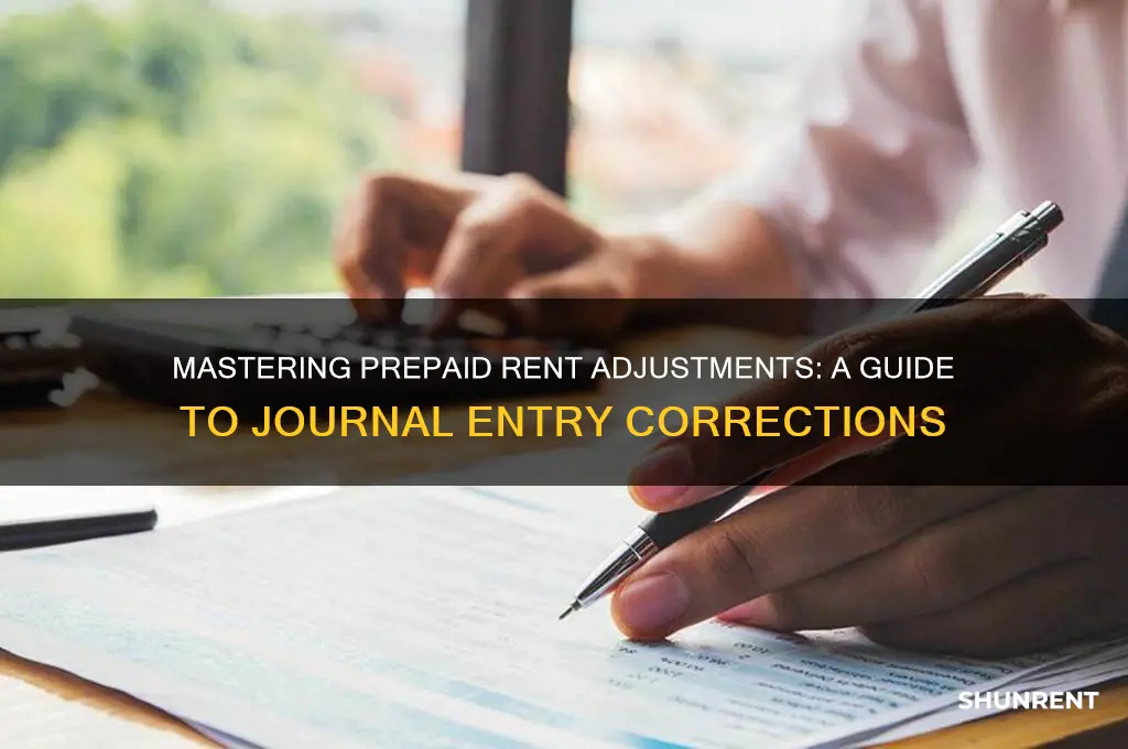 how to adjust journal entries for prepaid rent