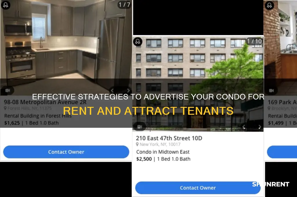 how to advertise a condo for rent