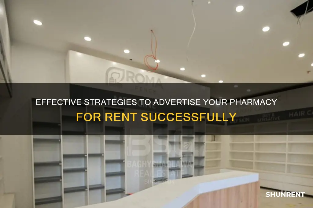 how to advertise a pharmacy for rent