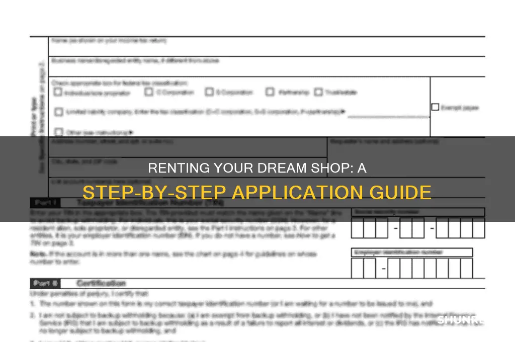 how to apply for a shop to rent